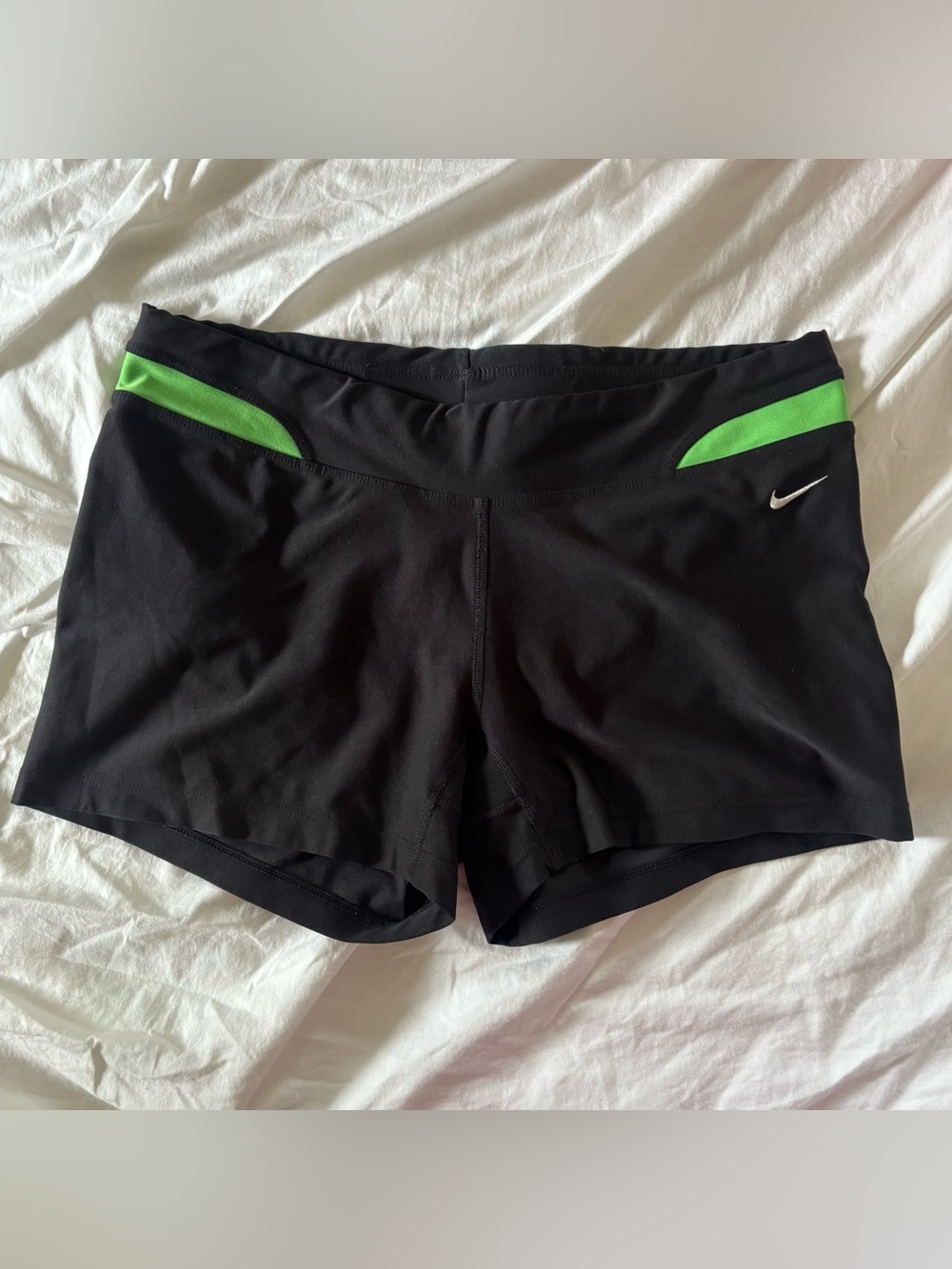 Nike 3” inseam shorts - black & neon green